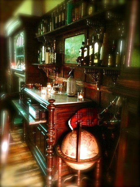 Wooden panels and cabinets in The Library of Liquor in Southbourne, Bournemouth