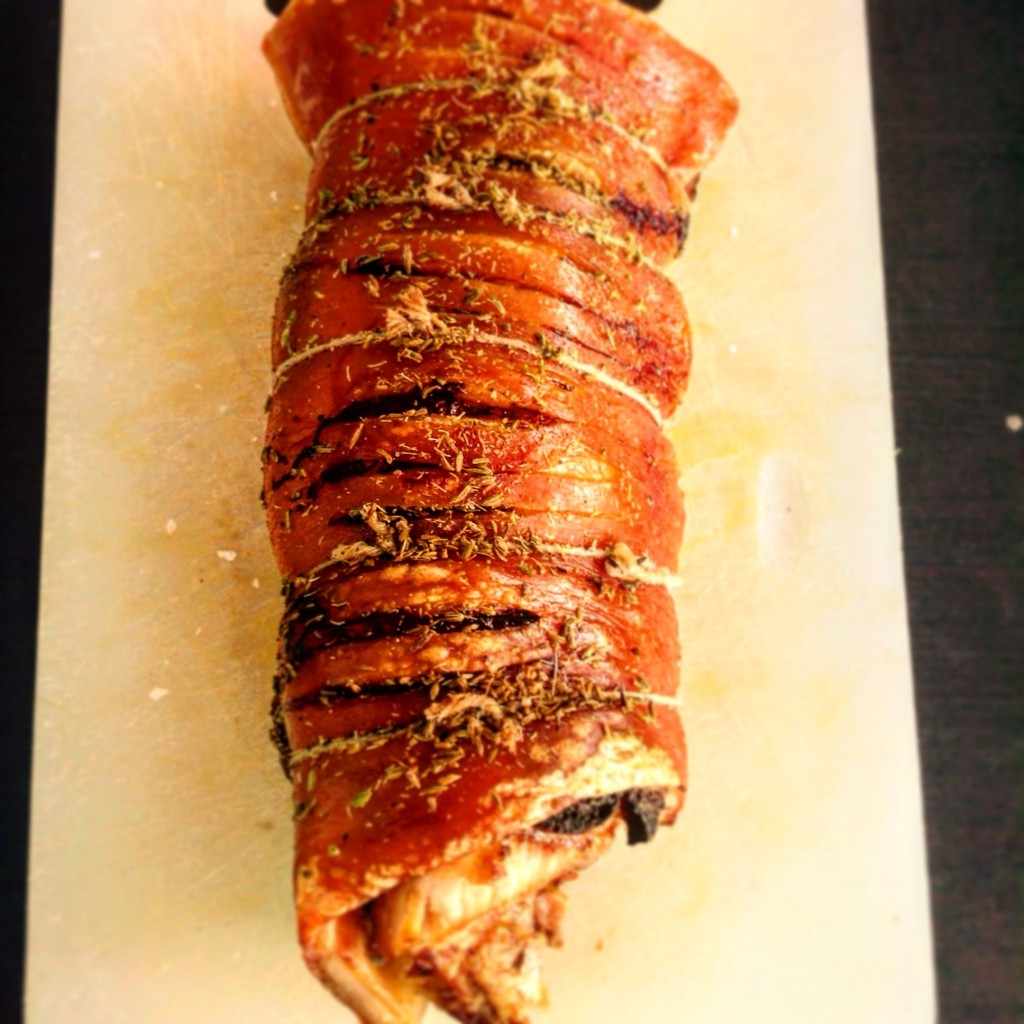 Blythburgh Pork Belly stuffed with chorizo and fennel